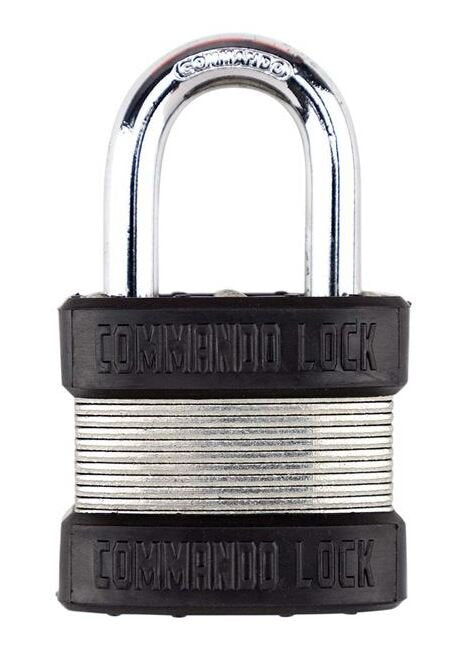 Commando Lock Military-Grade Zinc Padlock 1-3/4" Steel Bumper - Image 1