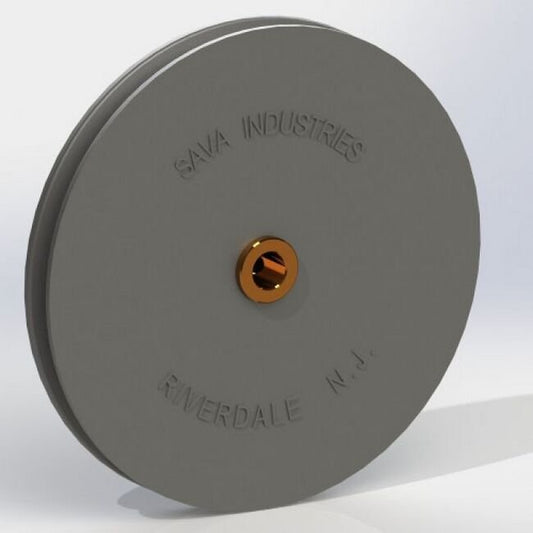 LP Series 0.375 Inch (in) Bore Diameter and 2.5 Inch (in) Outside Diameter Standard Bronze Bushing Molybdenum Disulfide Nylon Pulley - Image 1