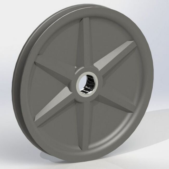 LP Series 0.5 Inch (in) Bore Diameter and 6 Inch (in) Outside Diameter Standard Needle Roller Bearing Sealed Molybdenum Disulfide Nylon Pulley - Image 1