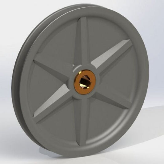 LP Series 0.75 Inch (in) Bore Diameter and 5.5 Inch (in) Outside Diameter Standard Bronze Bushing Molybdenum Disulfide Nylon Pulley - Image 1