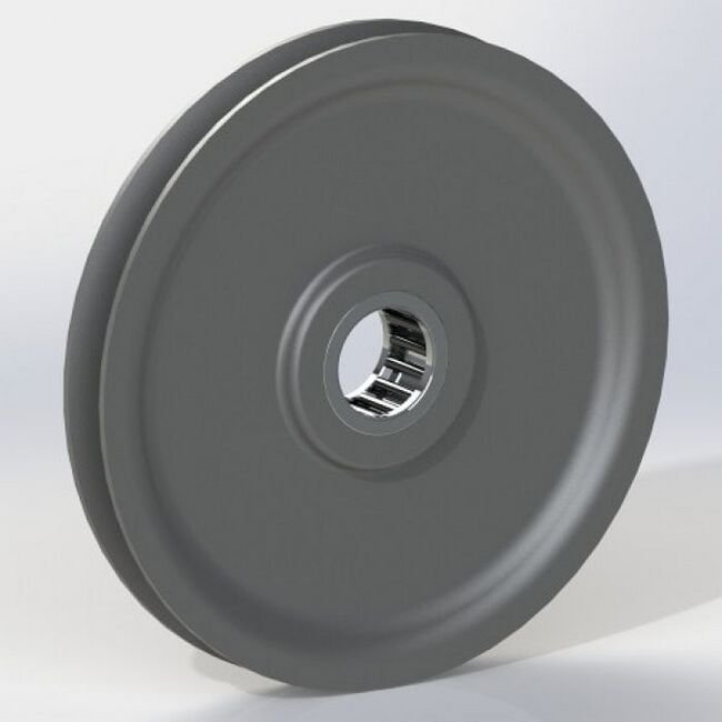LP Series 0.375 Inch (in) Bore Diameter and 5 Inch (in) Outside Diameter Standard Needle Roller Bearing Molybdenum Disulfide Nylon Pulley - Image 1