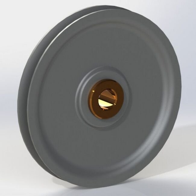 LP Series 0.63 Inch (in) Bore Diameter and 4.5 Inch (in) Outside Diameter Standard Bronze Bushing Molybdenum Disulfide Nylon Pulley - Image 1
