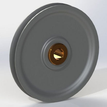 LP Series 0.63 Inch (in) Bore Diameter and 4.5 Inch (in) Outside Diameter Standard Bronze Bushing Molybdenum Disulfide Nylon Pulley - Image 1