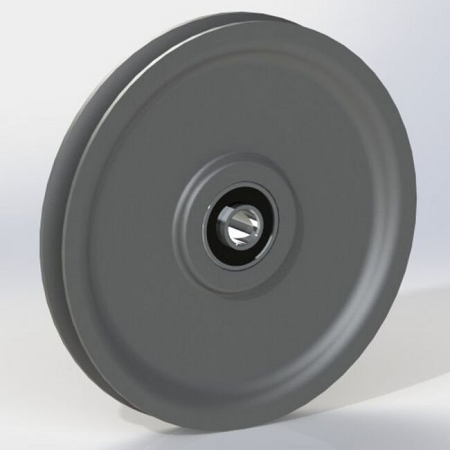 LP Series 0.375 Inch (in) Bore Diameter and 4.5 Inch (in) Outside Diameter Standard Ball Bearing Molybdenum Disulfide Nylon Pulley - Image 1