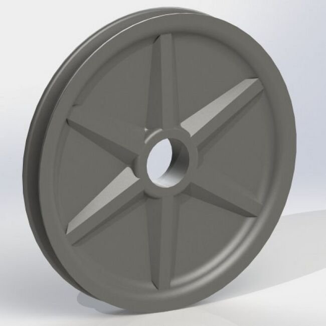 LP Series 0.501 Inch (in) Bore Diameter and 6 Inch (in) Outside Diameter Standard Plain Bore Molybdenum Disulfide Nylon Pulley - Image 1