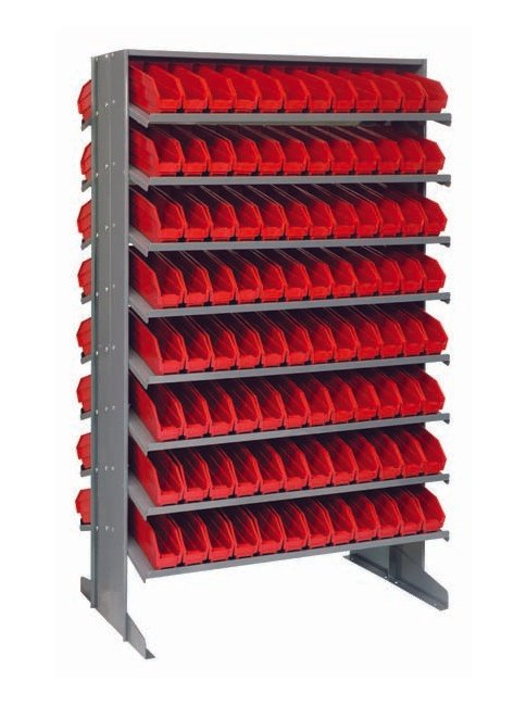 Heavy Duty Double Sided Pick Rack with 192 Red Bins - Image 1