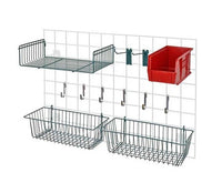 Smart Grid Accessory Pack with Red Bin - Material Handling Storage Solution