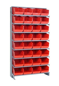 Heavy Duty Single Sided Pick Rack with 32 Bins - Red