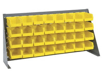 Heavy-Duty Bench Rack with 32 Yellow Storage Bins - 36 Inches Wide