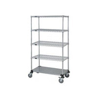 Quantum Wire Mobile Cart with Solid Bottom Shelf - 63In