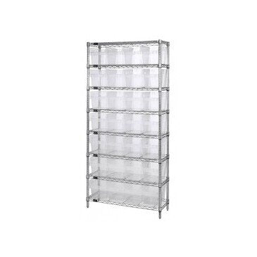 Quantum Clear View Bin Wire Shelving System - Image 1