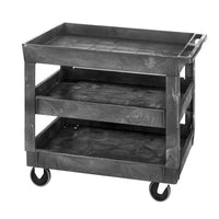 Heavy-Duty Three-Shelf Polymer Material Handling Cart
