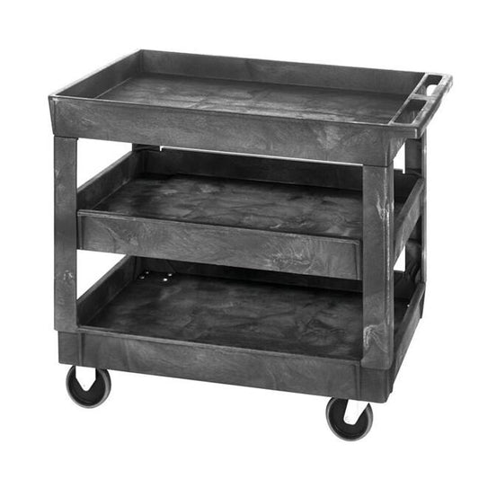 Heavy-Duty Three-Shelf Polymer Material Handling Cart - Image 1