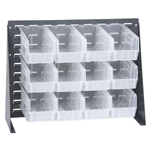 27X21 Clear-View Bench Rack with 12 Bins - Image 1
