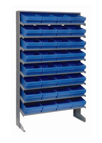 Heavy Duty Shelving Unit with 32 Blue Storage Bins