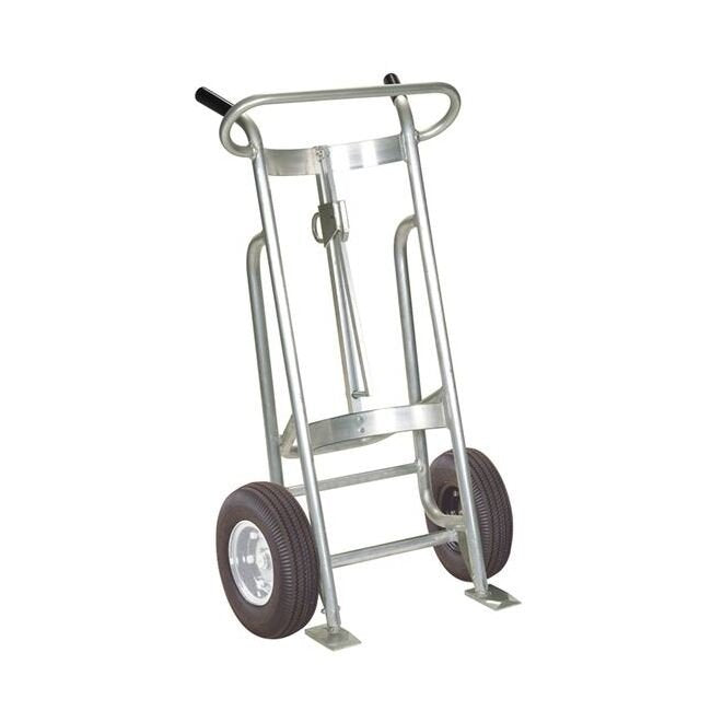 Heavy-Duty Aluminum Drum Hand Truck with Pneumatic Wheels - Image 1