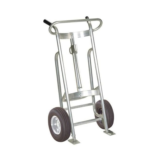Heavy-Duty Aluminum Drum Hand Truck with Pneumatic Wheels - Image 1