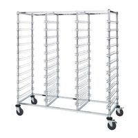 Triple Bay Material Handling Cart with 33 Shelves - No Bins Included