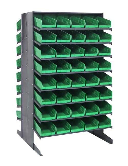 Heavy Duty Double Sided Pick Rack with 80 Green Bins - Image 1
