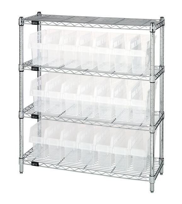 Quantum Clear Bin Wire Shelving Unit - Image 1
