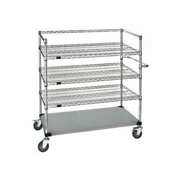 Stainless Steel Surgical Case Cart with 4 Shelves - Image 1