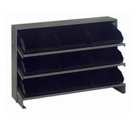 Heavy Duty Steel Shelving Unit with 9 Black Bins