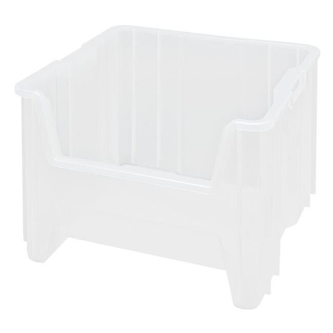 Heavy Duty Clear Stackable Storage Bin - 17-1/2" x 16-1/2" x 12-1/2" - Image 1