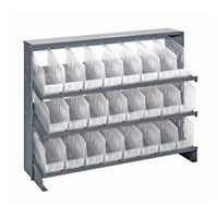 Heavy Duty Sloped Shelving System with Economical Shelf Bins