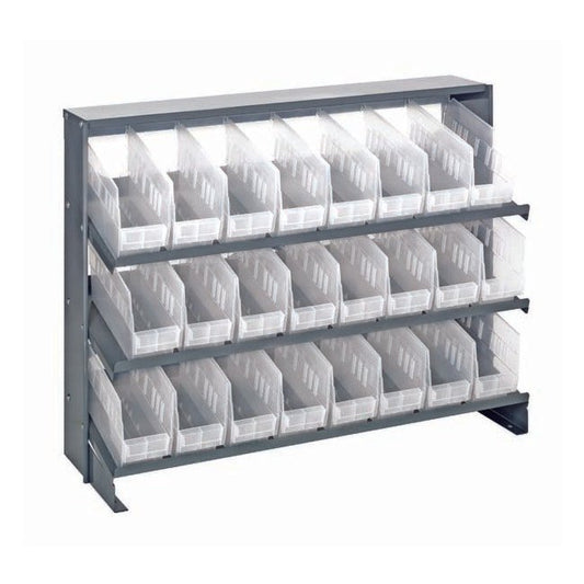 Heavy Duty Sloped Shelving System with Economical Shelf Bins - Image 1