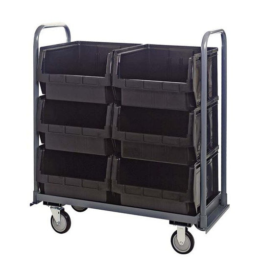 Heavy-Duty Magnum Tote Truck with Bins - Black, 18 x 42 - Image 1