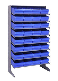 Heavy Duty Single Sided Pick Rack with 32 Blue Bins