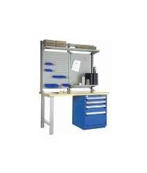 Industrial Workstation with Laminated Wood Top - Image 1