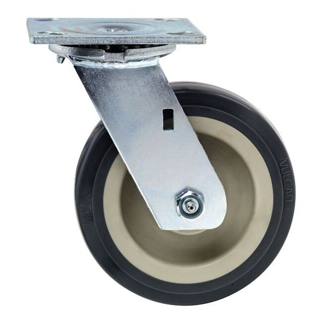 6-Inch Poly Plate Caster Swivel for Material Handling Shelving - Image 1