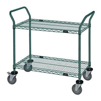 Heavy-Duty Wire Shelving Cart with 3 Green Epoxy Shelves