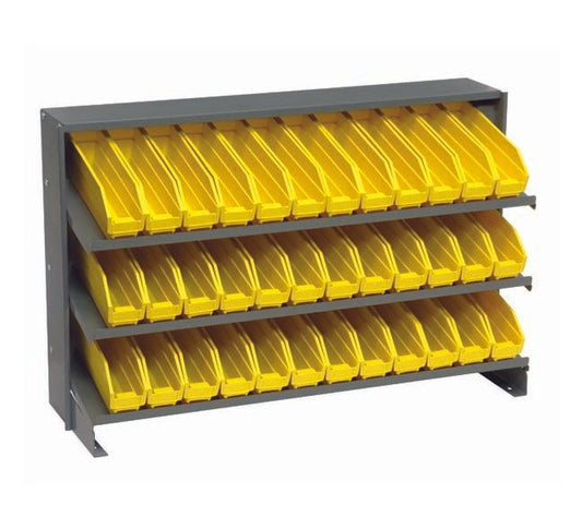 Heavy Duty Steel Shelving Unit with 36 Yellow Bins - Image 1