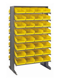 Heavy Duty Double Sided Pick Rack with 64 Yellow Bins