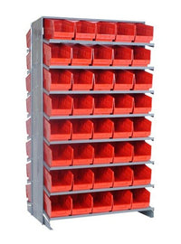 Heavy Duty Double Sided Pick Rack with 80 Bins - Red
