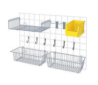 Yellow Bin Store Grid Accessory Pack with Gray Epoxy Coating