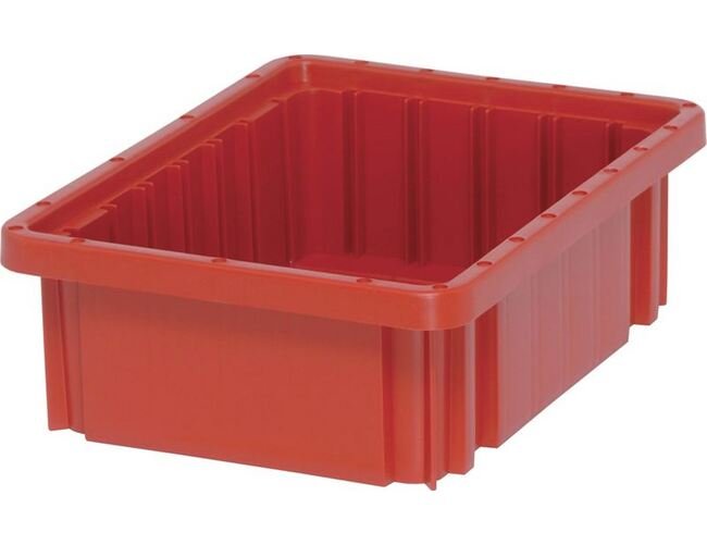 Red Dividable Grid Container - 10-7/8in x 8-1/4in x 3-1/2in - Image 1