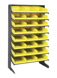 Heavy Duty Single Sided Pick Rack with 24 Yellow Bins