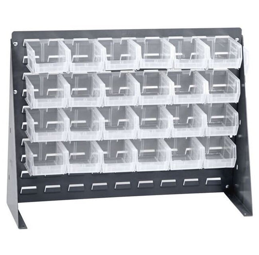 27X21 Bench Rack with 24 Clear Bins - Image 1