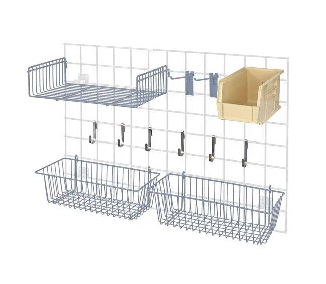 Store Grid Accessory Pack with Ivory Bin in Gray Epoxy Finish - Image 1