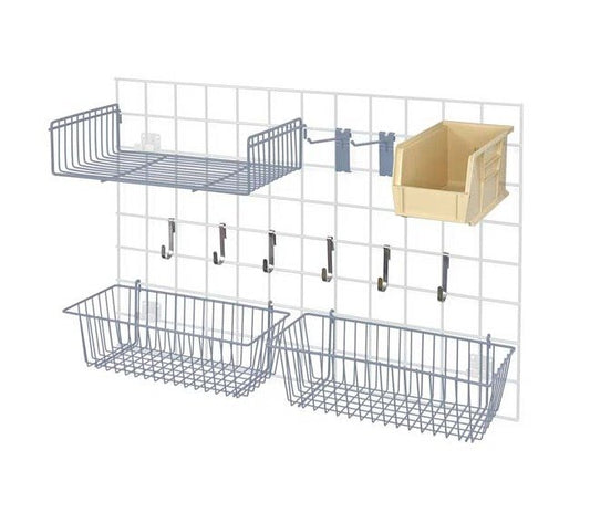 Store Grid Accessory Pack with Ivory Bin in Gray Epoxy Finish - Image 1