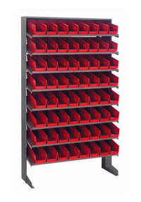 Heavy Duty Shelving Unit with 64 Red Bins