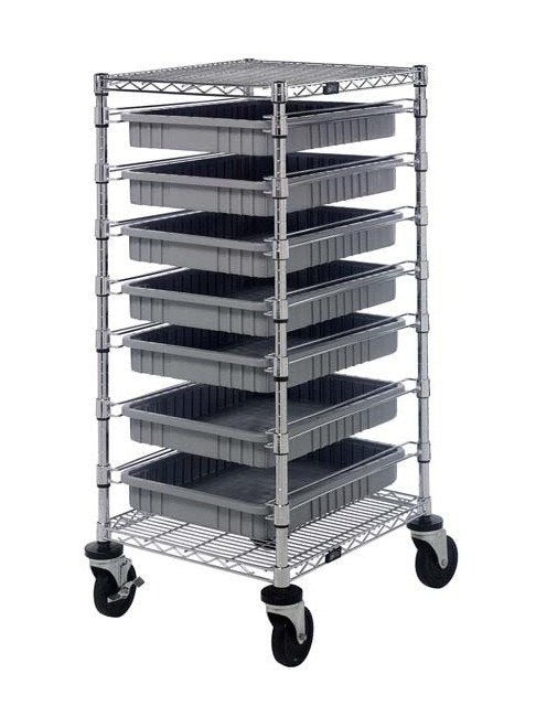 Gray Wire Bin Cart with Dividable Grids - Image 1