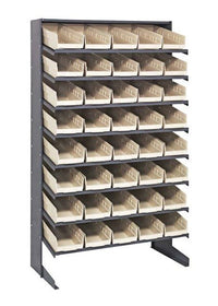Industrial Grade Heavy Duty Shelving Unit with 40 Ivory Bins
