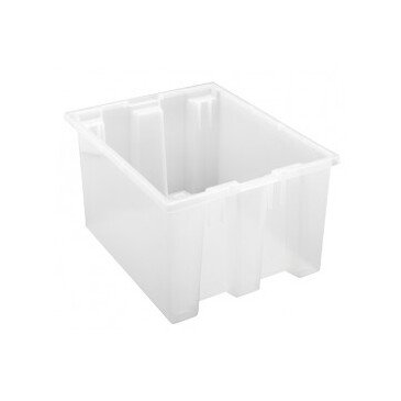 Clear Stack & Nest Tote - 19.5 x 15.5 x 10 Inches - Image 1