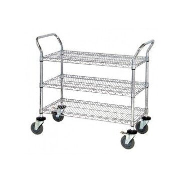 Conductive 3-Shelf Wire Shelving Cart - Image 1