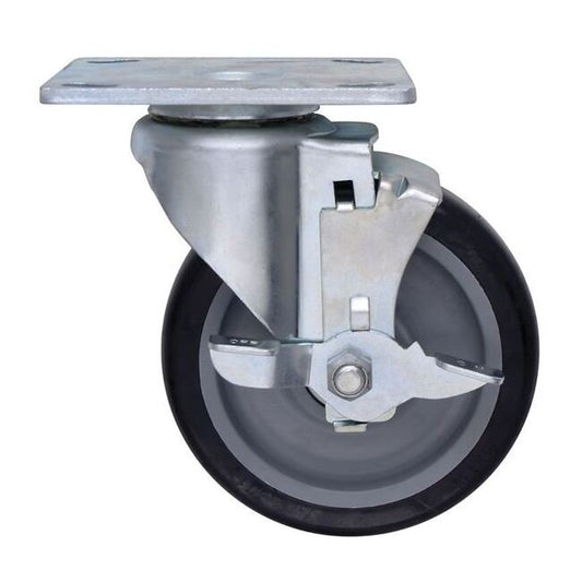 5in Plate Caster Swivel with Brake - Wire Shelving Mobility Upgrade - Image 1