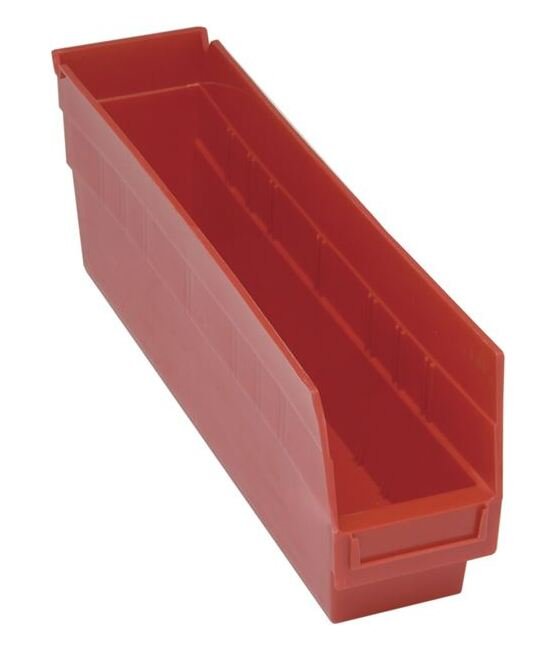 Heavy-Duty Red Shelf Bin 17-7/8 x 4-1/8 x 6 Inches - Image 1